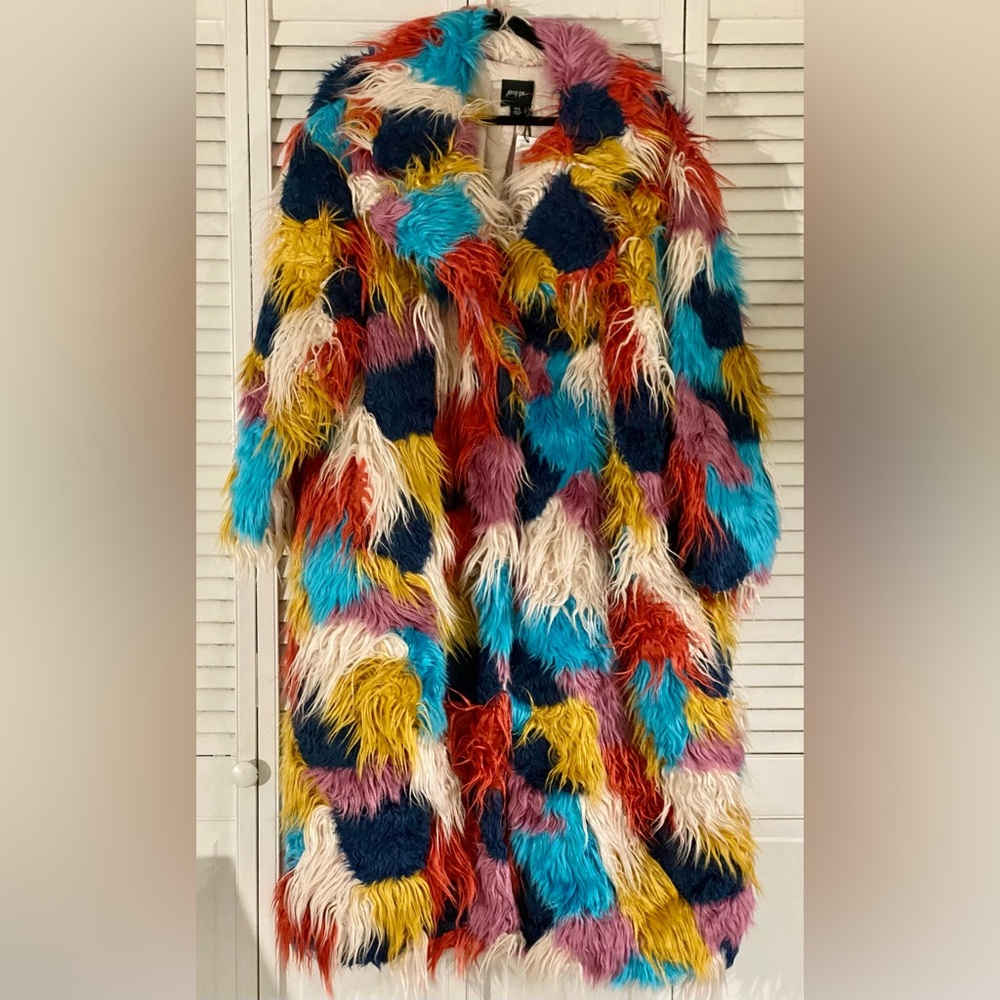 NWT Mongolian Longline Faux Fur Coat (14) - Picture 5 of 14